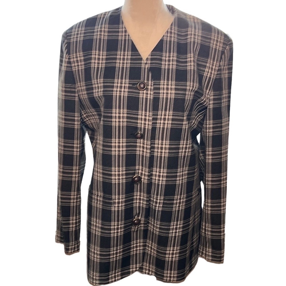 HBS LTD women’s vintage plaid jacket Size 10